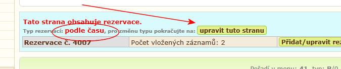 nastaven� rezervac�